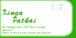 kinga patkai business card